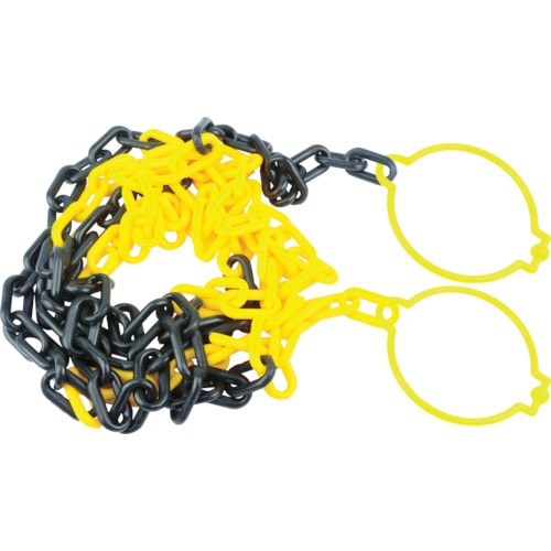 トラスコ中山 TRUSCO プラチェーン(コーンリング付) 黄/黒 6mmX3M(ご注文単位1本)【直送品】