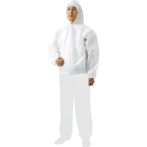 トラスコ中山 TRUSCO まとめ買い 不織布使い捨て保護服フード付ジャンバー M (60着)（ご注文単位1箱）【直送品】