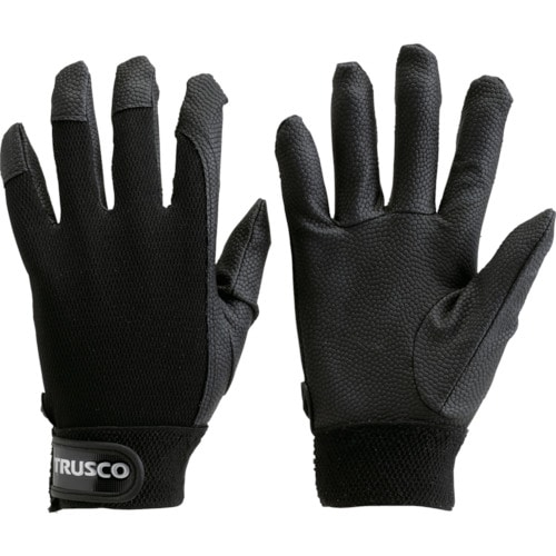トラスコ中山 TRUSCO PU厚手手袋エンボス加工 ブラック S（ご注文単位1組）【直送品】