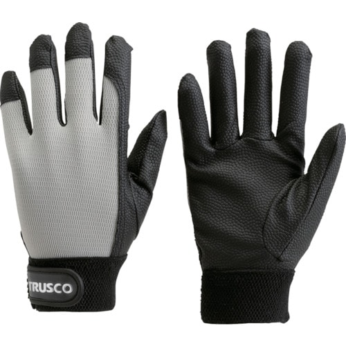 トラスコ中山 TRUSCO PU厚手手袋エンボス加工 グレー S(ご注文単位1組)【直送品】
