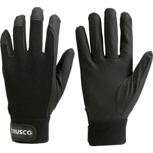 トラスコ中山 TRUSCO PU薄手手袋エンボス加工 ブラック M(ご注文単位1組)【直送品】