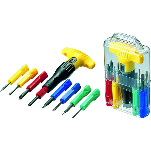 トラスコ中山 TRUSCO T型ラチェット付8本組ドライバーセット(ご注文単位1セット)【直送品】