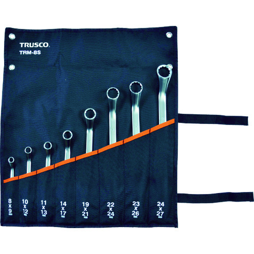 トラスコ中山 TRUSCO 45°両口めがねレンチセット(8本組)(ご注文単位1セット)【直送品】