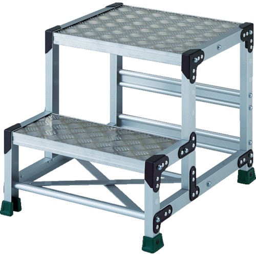 トラスコ中山 TRUSCO アルミ合金製作業台 縞鋼板 2段 500X400(ご注文単位1台)【直送品】