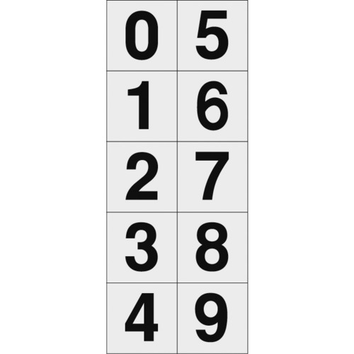 トラスコ中山 TRUSCO 数字ステッカ― 30×30 「0~9」連番 透明地/黒文字 1枚入(ご注文単位1組)【直送品】