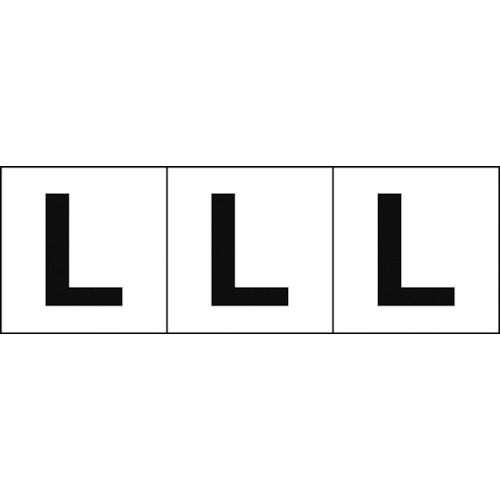 トラスコ中山 TRUSCO アルファベットステッカー 50×50 「L」 白地/黒文字 3枚入（ご注文単位1組）【直送品】