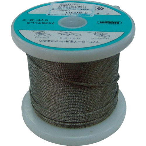 トラスコ中山 ニッサチェイン ステンレスワイヤーロープ 1.0mm×150m(ご注文単位1巻)【直送品】
