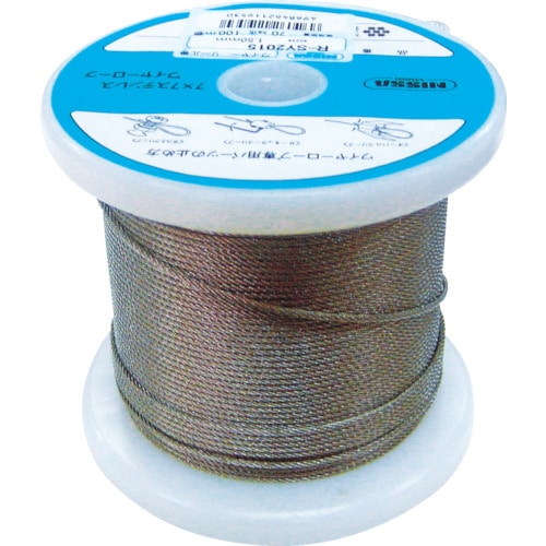 トラスコ中山 ニッサチェイン ステンレスワイヤーロープ 0.81mm×200m(ご注文単位1巻)【直送品】