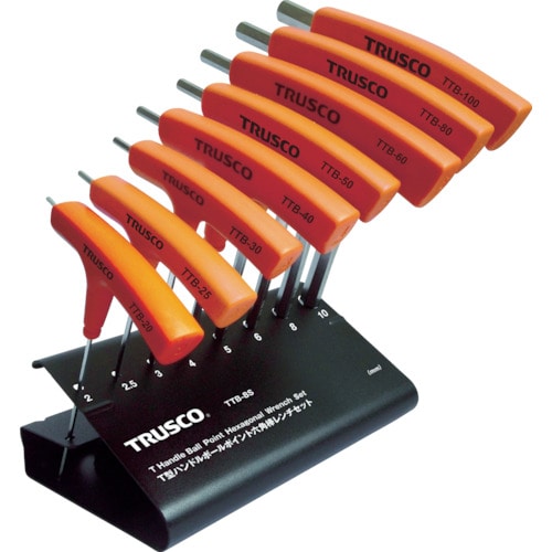 トラスコ中山 TRUSCO T型ハンドルボールポイント六角棒レンチセット 8本組(ご注文単位1セット)【直送品】