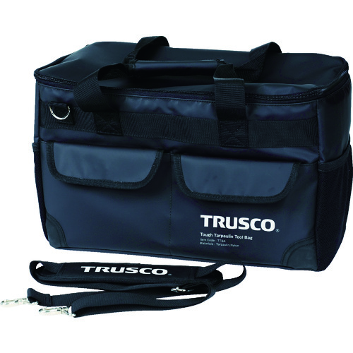 トラスコ中山 TRUSCO TOUGH ターポリンツールバッグ 黒色(ご注文単位1個)【直送品】