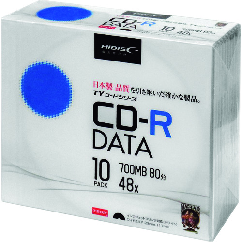 トラスコ中山 ハイディスク CD-R 10枚スリムケース入り(ご注文単位1パック)【直送品】