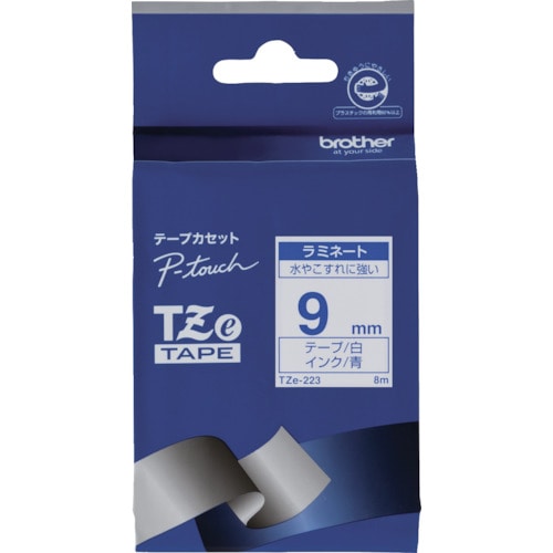 トラスコ中山 ブラザー Tzeテープ 青文字/白地/9mm(ご注文単位1個)【直送品】