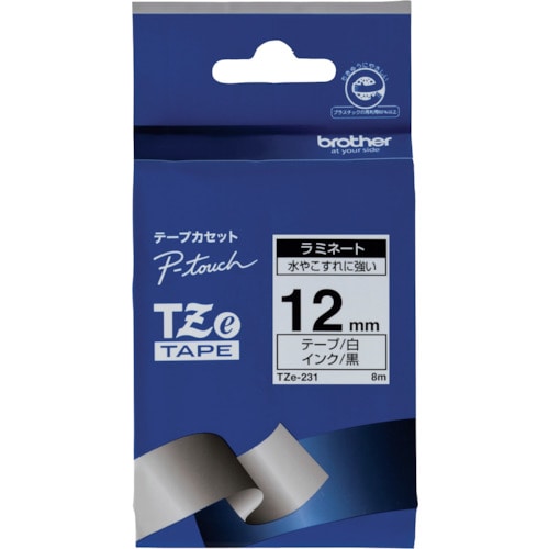 トラスコ中山 ブラザー Tzeテープ 黒文字/白地/12mm(ご注文単位1個)【直送品】