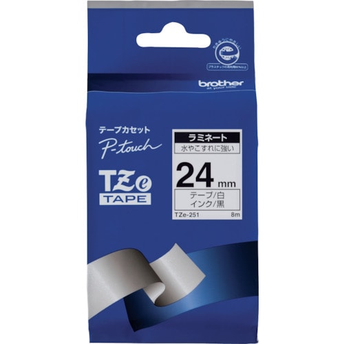 トラスコ中山 ブラザー Tzeテープ 黒文字/白地/24mm(ご注文単位1個)【直送品】