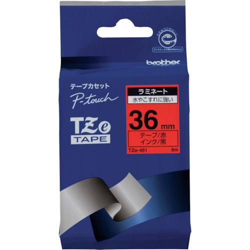 トラスコ中山 ブラザー Tzeテープ 黒文字/赤地/36mm(ご注文単位1個)【直送品】