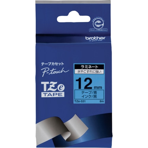 トラスコ中山 ブラザー Tzeテープ 黒文字/青地/12mm(ご注文単位1個)【直送品】