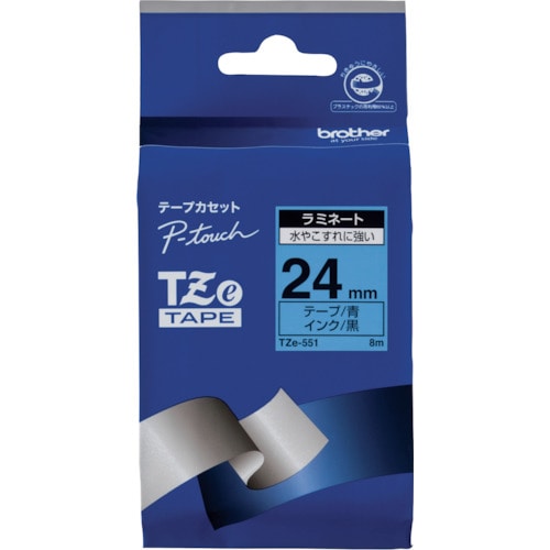トラスコ中山 ブラザー Tzeテープ 黒文字/青地/24mm(ご注文単位1個)【直送品】