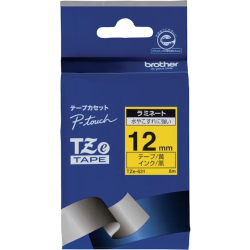トラスコ中山 ブラザー Tzeテープ 黒文字/黄地/12mm(ご注文単位1個)【直送品】