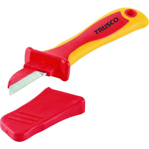 トラスコ中山 TRUSCO 絶縁電工ナイフ(プラスチックコーティングタイプ) 200mm(ご注文単位1個)【直送品】