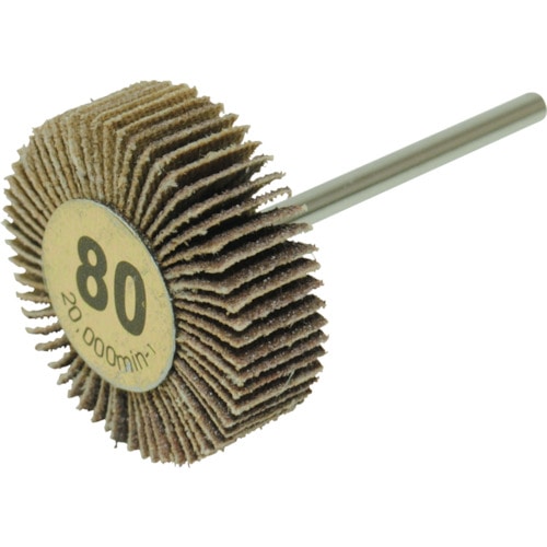 トラスコ中山 ヤナセ 軸付フラップホイール 30x10x3 #80(ご注文単位 10本)【直送品】