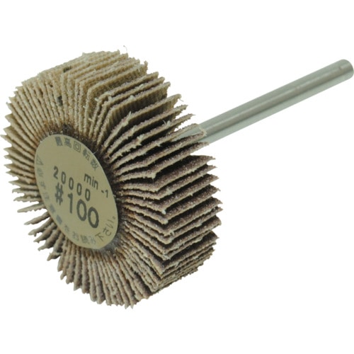 トラスコ中山 ヤナセ 軸付フラップホイール 30x10x3 #100(ご注文単位 10本)【直送品】