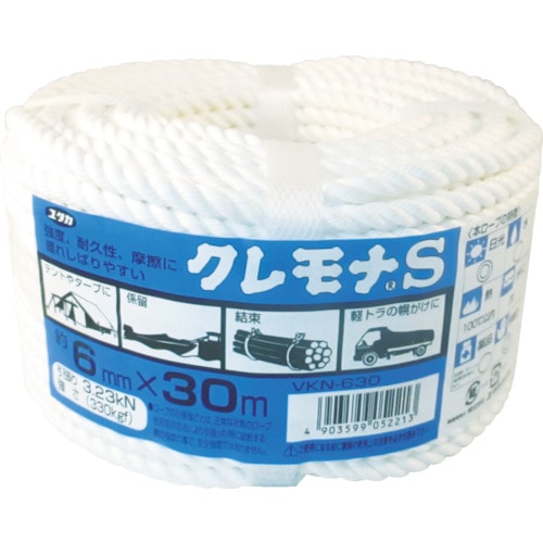 トラスコ中山 ユタカメイク ロープ ビニロンロープ万能パック 6φ×30m(ご注文単位 1巻)【直送品】