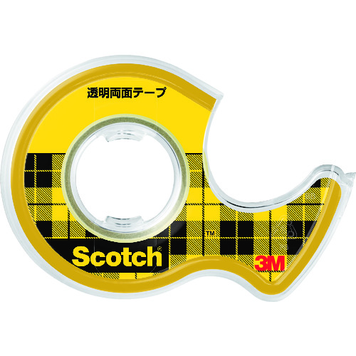 トラスコ中山 3M スコッチ 透明両面テープ小巻 18mmX4m 巻芯径25mm(ご注文単位 1巻)【直送品】
