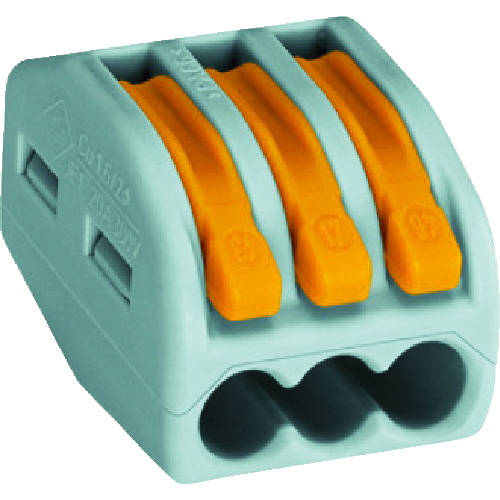 トラスコ中山 WAGO WF-3 より線・単線接続可能コネクタ 3穴用 1箱(PK)=50個入(ご注文単位 1箱)【直送品】