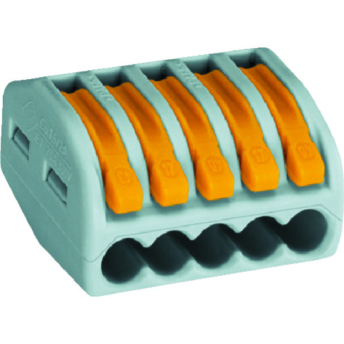 トラスコ中山 WAGO WF-5 より線・単線接続可能コネクタ 5穴用 1箱(PK)=40個入(ご注文単位 1箱)【直送品】