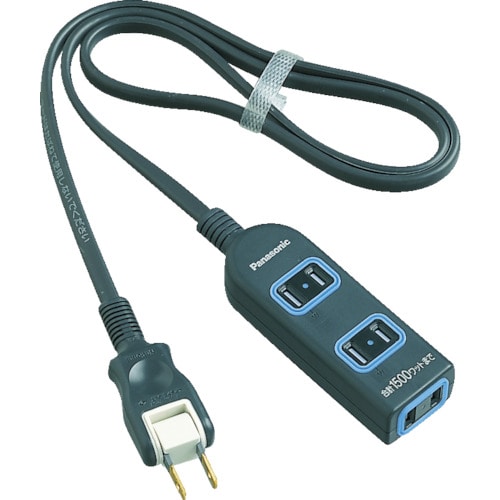 トラスコ中山 Panasonic ザ・タップX 3コ口 1mコード付 ブラック(ご注文単位 1個)【直送品】