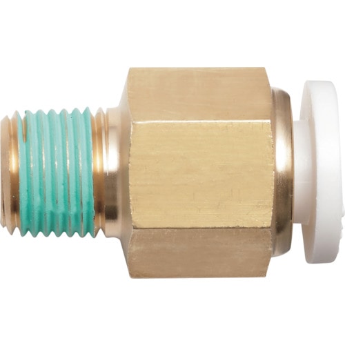 トラスコ中山 潤工社 ワンタッチ継手Wシリーズ ニップル 12mm PT1/4(ご注文単位 1個)【直送品】