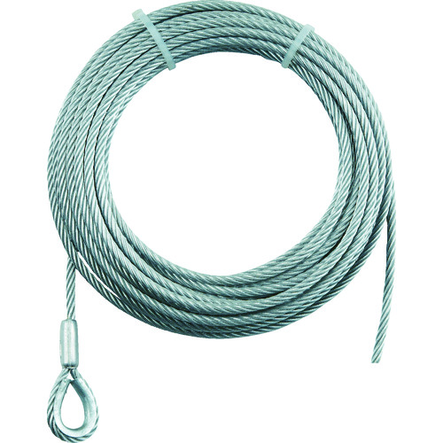 トラスコ中山 TRUSCO 手動ウインチ用ワイヤーΦ4X20m用(シンブル入ロック加工)(ご注文単位 1本)【直送品】