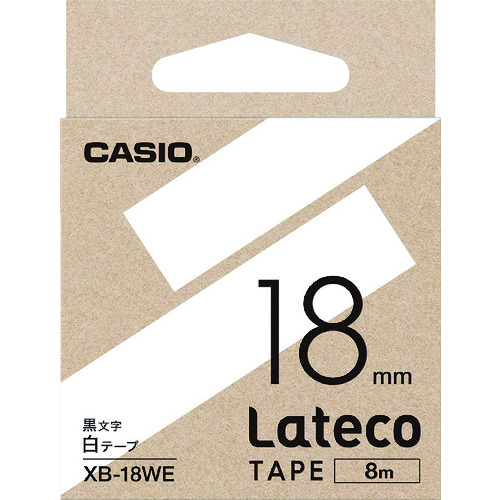 トラスコ中山 カシオ ラテコ(Lateco)専用詰め替えテープ 18mm 白テープに黒文字(ご注文単位 1個)【直送品】
