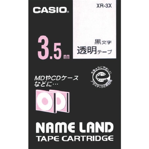 トラスコ中山 カシオ ネームランド用透明テープに黒文字3.5mm(ご注文単位 1個)【直送品】