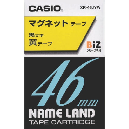 トラスコ中山 カシオ ネームランド”用テープカートリッジ(マグネット付)46mm 黄色テープ/黒文字(ご注文単位 1個)【直送品】