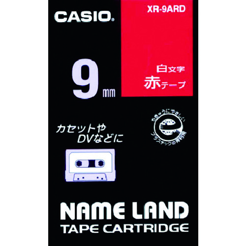 トラスコ中山 カシオ ネームランド用赤テープに白文字9mm(ご注文単位 1個)【直送品】