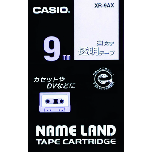 トラスコ中山 カシオ ネームランド専用カートリッジ 透明テープに白文字9mm(ご注文単位 1個)【直送品】
