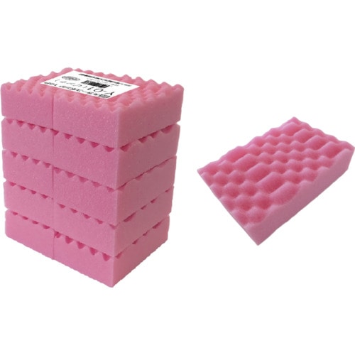 トラスコ中山 キクロン カラースポンジ10Pピンク(ご注文単位 1パック)【直送品】