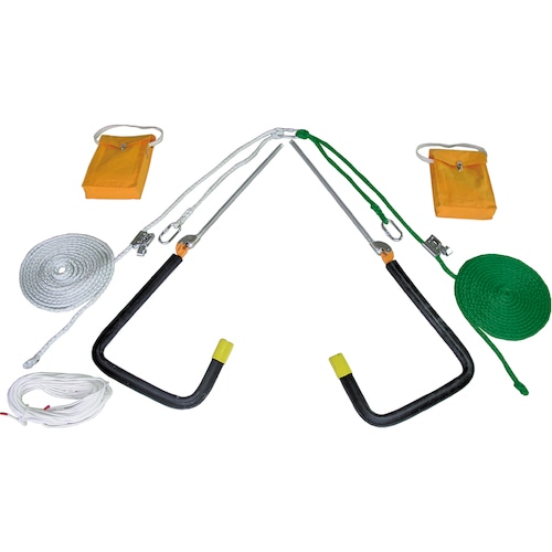 トラスコ中山 ツヨロン 屋根上作業用墜落防止器具 ヤネロップ300型 一式(ご注文単位 1組)【直送品】