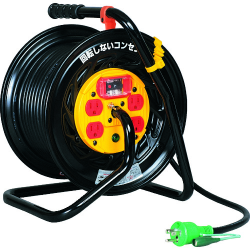 トラスコ中山 日動 電工ドラム マジックリール 過負荷漏電保護兼用ブレーカ付 30m(ご注文単位 1台)【直送品】