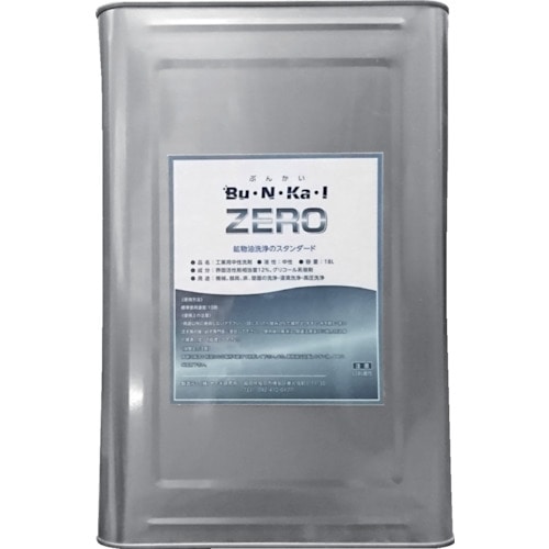 トラスコ中山 ヤナギ研究所 鉱物油用中性洗剤 Bu・N・Ka・I ZERO 18L缶(ご注文単位 1缶)【直送品】