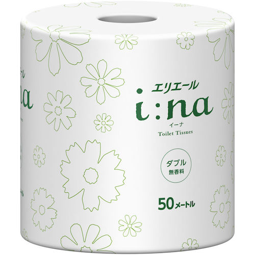 トラスコ中山 エリエール エリエールi：naトイレットティシューダブル50m個包装・無香料（21000443／21001141） 580-0253  (ご注文単位1ケース) 【直送品】