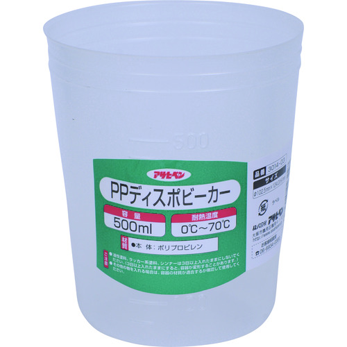 >トラスコ中山 アサヒペン PPディスポビーカー 500ml 3014－03 128-5853  (ご注文単位1個) 【直送品】