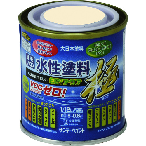 トラスコ中山 サンデーペイント 水性ECOアクア アイボリーホワイト 80M 201-3206 (ご注文単位1個) 【直送品】