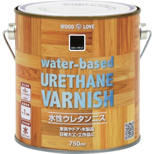 トラスコ中山 ニッぺ 水性ウレタンニス 750ml エボニーブラック 300N025-750 859-8412 (ご注文単位1缶) 【直送品】
