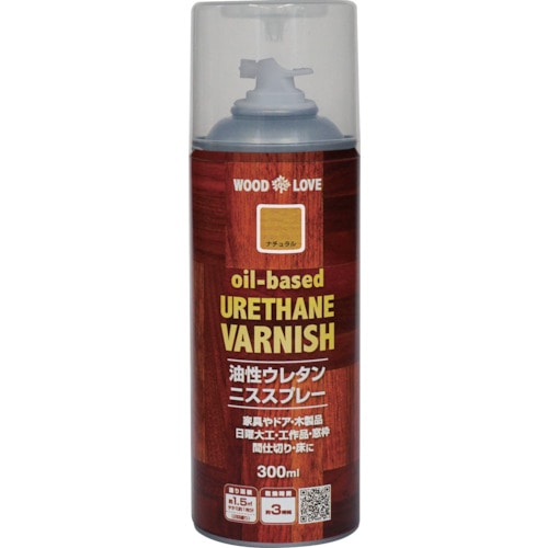 トラスコ中山 ニッぺ 油性ウレタンニススプレー 300ml ナチュラル 300T001-300 859-8464 (ご注文単位1本) 【直送品】