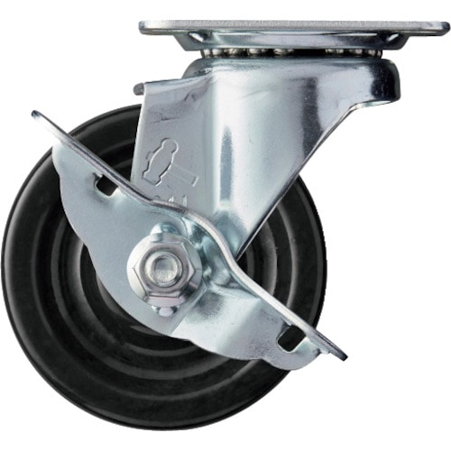 トラスコ中山 ハンマー 旋回式フェノール車輪 75mm ストッパー付 814-0566 (ご注文単位1個) 【直送品】