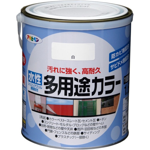 トラスコ中山 アサヒペン 水性多用途カラー 1.6L グレー 824-8861  (ご注文単位1缶) 【直送品】