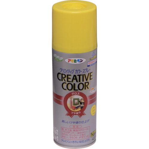 >トラスコ中山 アサヒペン クリエイティブカラースプレー 420ML 65イエロー 124-2529 (ご注文単位1本) 【直送品】