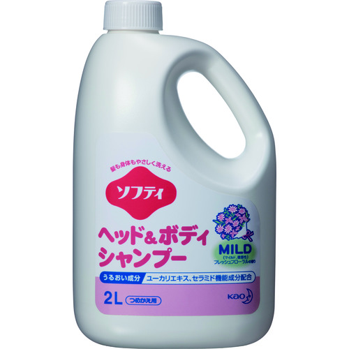 トラスコ中山 Kao 業務用ソフティ ヘッド&ボディシャンプー マイルド 2L 159-7031 (ご注文単位1個) 【直送品】